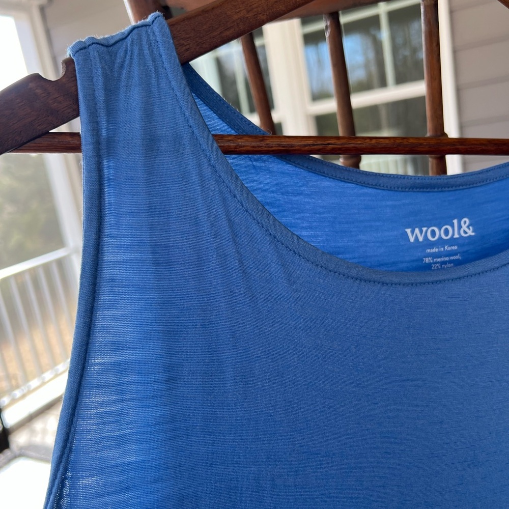 EUC Wool& Wooland camellia tank dress blue wool blend women’s size 1X - Picture 5 of 6